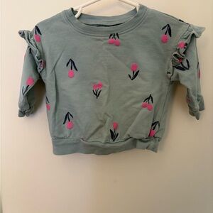 Carter's Green and Pink Floral Sweatshirt